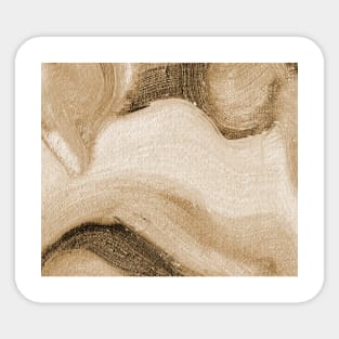 Abstract Oil Painting Eggshell Pastel Brown 1c23 Sticker